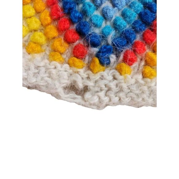 Vintage 70s Baby hat 6 - 12 months vibrant Angora Wool - Picture 5 of 6